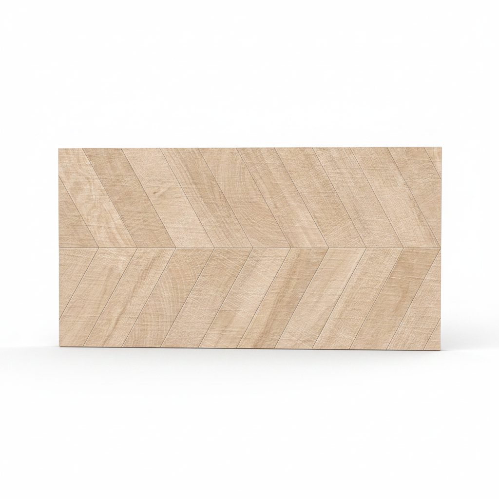 Chevron Zen Maple Wood Look Porcelain Tile 24x48"